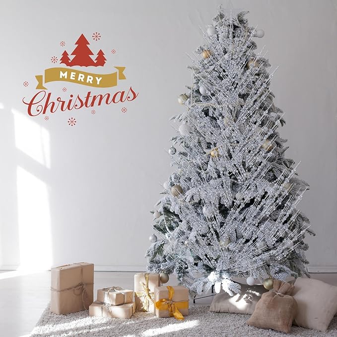 Geosar 30 Pcs Christmas Artificial Glitter Berry Stem Decorations 17 Inch Faux Stick Floral Pick Centerpiece Bouquet Flower Bead Twigs for Centerpiece Tree Wreath Xmas Ornaments Home(Silver)