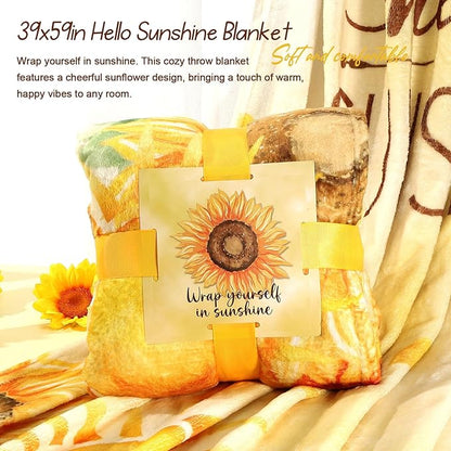 Sunflower Birthday Gifts for Women Self Care Gift - Sending Sunshine Gifts Box Get Well Soon Sympathy Gift Basket for Women New Mom Care Package, Christmas Gifts Relaxation Gifts for Mom Her Coworkers