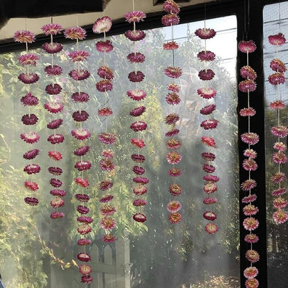 Dried Flowers Garland Real Daisy Sunflower Garlands 10.5ft 63 Pcs Natural Dried Daisy Flowers Heads Gerbera Daisies Dry Flower Arrangements for Wedding Boho Decor Home Party Wall Hanging