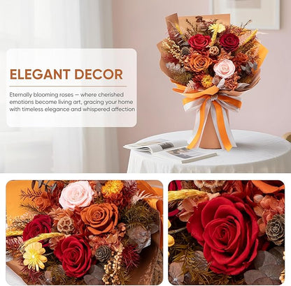 Flowers for Delivery Preserved Flower Fresh Bouquet Forever Flowers Birthday Gifts for Women Mom Anniversary Real Rose Gifts for Grandma Sister Wife Her from Daughter Home Wedding Decor