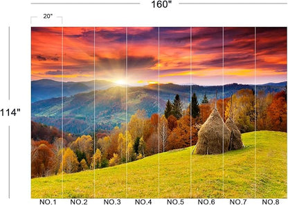Cliouar-The Mountain Autumn Landscape with Colorful Forest Peel and Stick 160" x 114"