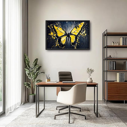 Butterfly Large Wall Art Framed Wall Decor for Living Room Black Butterfly Pictures Oversized Canvas Print Painting Modern Extra Large Framed Artwork for Bedroom Office Home Decor 36"x24"
