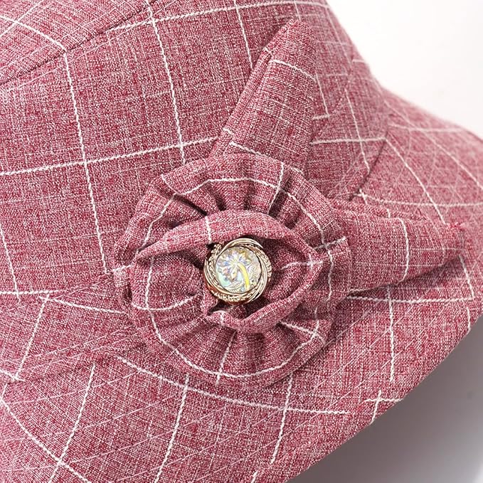 Glamorstar Cloche Hats for Women Vintage Bowler Hat Floral Fedora Bucket Hats