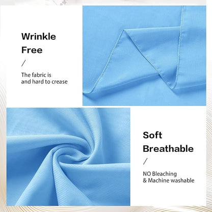 VOK Blue Wedding Arch Draping Fabric Chiffon Fabric, 29in x 18Ft Sheer Chiffon Outdoor Curtain for Wedding Ceremony Birthday Party Decoration (Blue,1 Panel)