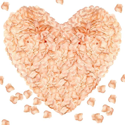 1000Pieces Rose Petals, Artificial Flower Petals Fake Rose Petals for Romantic Night,Wedding,Proposal Anniversary Flower Decorations(Flesh Pink)