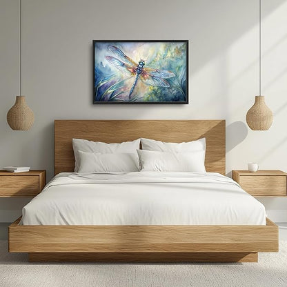 Framed Large Pictures Wall Art for Living Room, Dragonfly Oversized Wall Decor Dragonfly Canvas Print Painting Modern Extra Large Framed Artwork for Bedroom Office 36"x24"