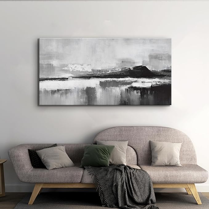 Black and White Abstract Canvas Wall Art Decor Modern Wall Decorations Home paintings Decor Wall Art Prints Artwork for Living Room Bedroom Kitchen Office Decor 20" × 40"