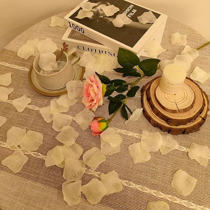 1000 PCS Separated Artificial Champagne Rose Petals for Romantic Night for her Set,Faux Champagne Flower Petals for Flower Girl Weddings Valentine Day Party Romantic Decoration(Ready-to-use)