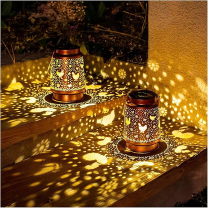 Christmas Gifts for Women Chicken Solar Lanterns Outdoor Waterproof Hanging Solar Lights Chicken Gifts for Women Men Metal Decorative LED Lanterns for Garden Decor,Yard,Patio,Lawn,Pathway,Landscape