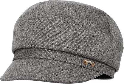 Women Retro Classic Visor Newsboy Cabbie Cap Beret Hats with Flower Buckle for Woman Ladies