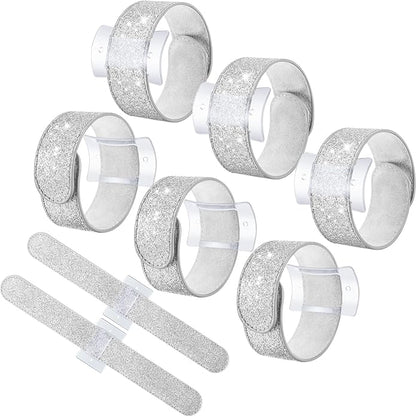 6 Pieces Slaplet Wrist Corsage Bracelets Wristlet Band Floral Corsage Slaplets Wedding Bracelets DIY Wrist Accessories for Bridesmaid Bridal Shower Party Prom