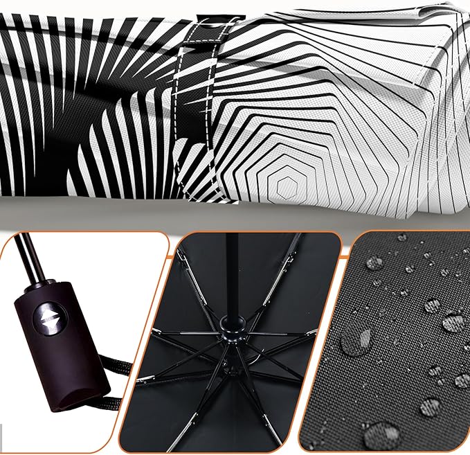Small Compact Travel Automatic Folding Umbrella for Women, Portable Lightweight, Rain, Wind, UV Sun Shade