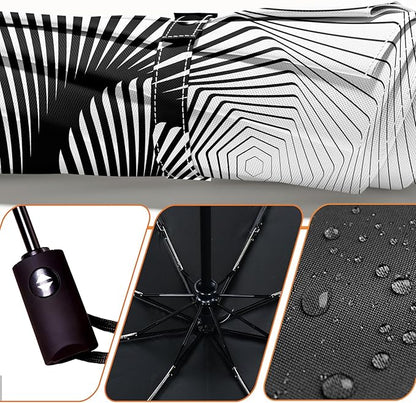 Small Compact Travel Automatic Folding Umbrella for Women, Portable Lightweight, Rain, Wind, UV Sun Shade