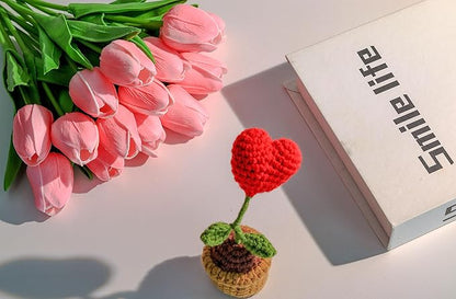 SITUMEIZI 15pcs Fake Tulips Artificial Flowers Real Touch Pink 14" Silk Flower for Home Kitchen Decor Spring Easter Wedding Bouquet Decorations Office Valentine's Day Gifts(Rose Red)