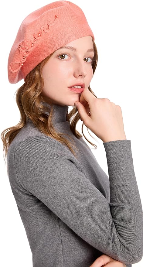 Winter Women French Beret Hat Kaschmir Solid Color Knitted Berets
