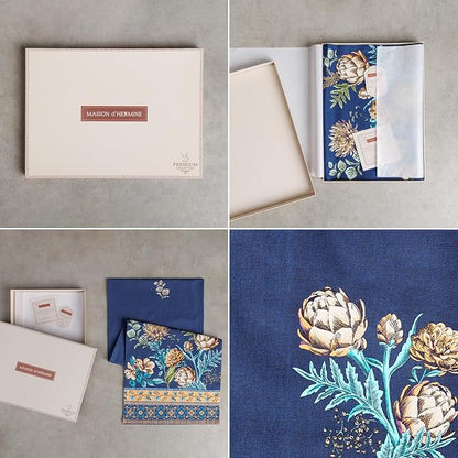 Maison d' Hermine Table Runners 100% Combed Cotton Premium 14.50 Inch x 108 Inch Tablerunner, Decorative Table Runner, Dining, Buffet Parties & Camping, Artichoke (Double Layer)