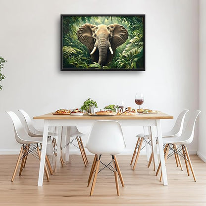 Elephant Large Wall Art Framed Wall Decor for Living Room Rustic Tropical Jungle Pictures Oversized Canvas Print Painting Modern Extra Large Framed Artwork for Bedroom Office 36"x24"