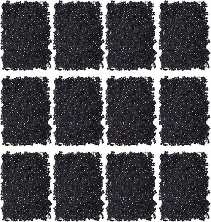 Flower Wall Panel Set,Black Artificial Wall Flower Backdrop,12 Pcs 23.62" X 15.75" 3D Silk Hydrangea Rose Floral Panel,Faux Roses Artificial Flower Backdrop for Wall Decor (12PCS-Black2)