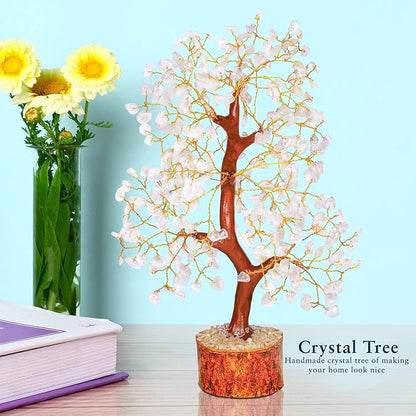 YATHABI Clear Quartz Crystal - Feng Shui Money Bonsai Tree - Natural Gemstones - Spiritual Trees - Chakra Crystal Tree of Life - Positive Energy Stones and Crystals