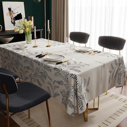 Rectangle Table Cloth,100% Waterproof Tablecloth OilProof SpillProof Vinyl Table Cloth, Wipe Clean Plastic Table Cover for Dining, Camping, Indoor and Outdoor 54" x 120",Midnight Foliage