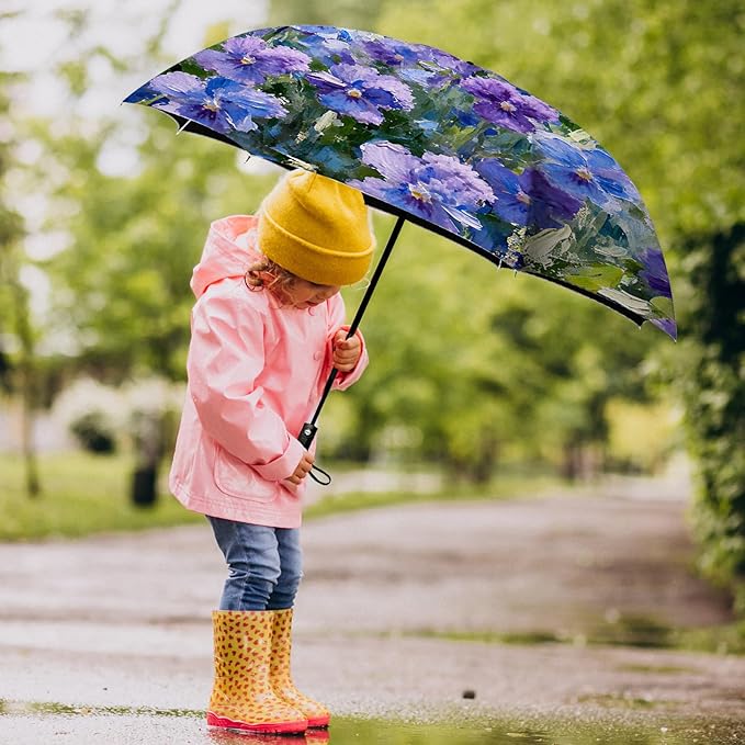 Small Compact Travel Automatic Folding Umbrella for Women, Portable Lightweight, Rain, Wind, UV Sun Shade