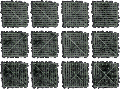 12PCS Black Rose Flower Wall Panels, 3D Artificial Silk Floral Background Decor for Wedding Party Indoor Outdoor Home Decoration (15x15in)