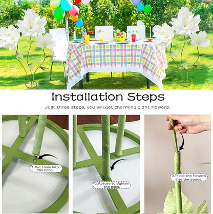 Giant Flowers Big Artificial Decorations, Large Fake Flower Arrangements Faux Floral Decor for Home Office Wedding Reception Birthday Party Photography Props Shop Window Displays Banquet, White