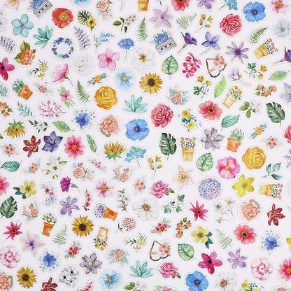 Knaid Flower Stickers Set (360 Pieces) Decorative Assorted Floral Sticker for Scrapbooking Planner Bullet Journals Supplies
