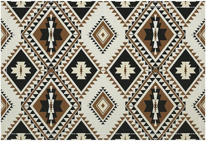 Aztec Placemats Set of 4 American Native Tribal Abstract Geometric Art Printed Dining Table Mats for Restaurant Home Kitchen Holiday Decor 12x18in