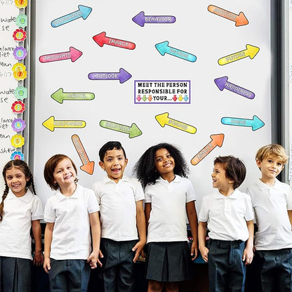 Colorful Bulletin Board Cutouts Decorations for Classroom Paper Decals Set Kids Inspirational Mirror Decal Self Affirmation Poster Stickers Posiotive Paper Cutouts for Nursery School Chalkboard Supply