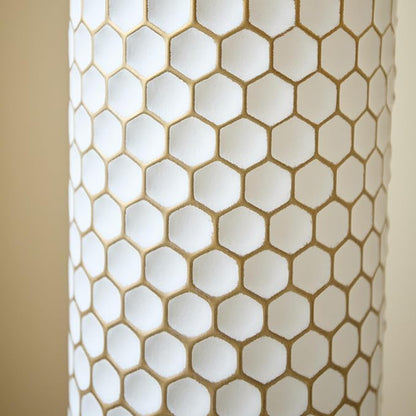 Metal Floor Vases Decorative, Set of 3 Flower Arrangement Stand, Tall White＆Gold Metal Floor Vases for Living Room, Bedroom & Entryway, 33.4", 28.74", 24.4" H (Gold＆White2)
