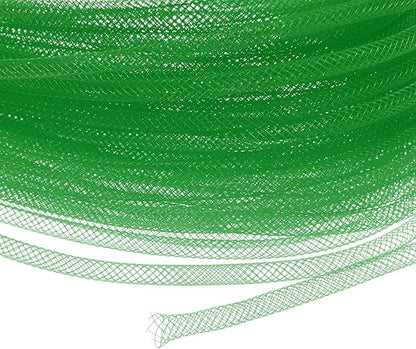 Mesh Tube Ribbon 45 Yards, 4mm Elastic Fabric Ribbons Mesh Tubing for Crafts/Gift Wrapping/Flower Bouquets/Wedding/Birthday/Holiday/Wreaths Christmas/Decoration[Grass Green]
