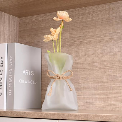 Kaitnax Glass Vases Irregular Shaped Flower Vase Art Decorative Flower Vase for Wedding, Dinning, Bookshelf, Home Decoration or Gift