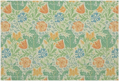 William Morris Placemats Boho Rural Farmhouse Vintage Floral Art Printed Dining Table Mats Set of 4 for Home Kitchen Holiday Picnic Party Decor 12x18in