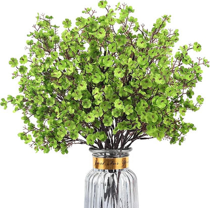 Babys Breath Artificial Flowers, 8 Bundles Green Real Touch Fake Flowers Silk Flowers Bulk for Vase Home Office Wedding Spring Indoor Outdoor Centerpiece Table Party Decorations