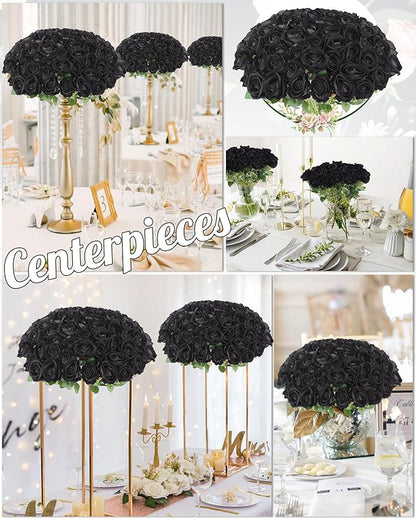 50PCS Artifical Flowers Bulk, Realistic Roses Bouquet with Long Stem for DIY, Wedding and Home Decor
