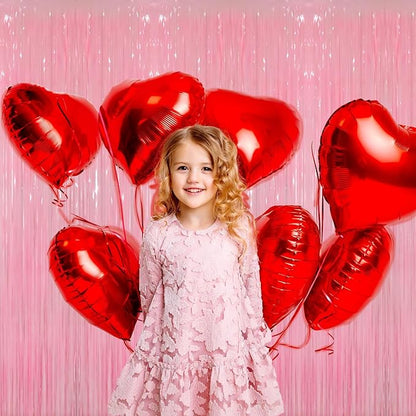 GOER 3.2 ft x 8.2 ft Foil Fringe Curtains Party Photo Backdrop Party Streamers for Birthday,Graduation,New Year Eve Decorations Wedding Decor(1 Pack,Candy Pink)