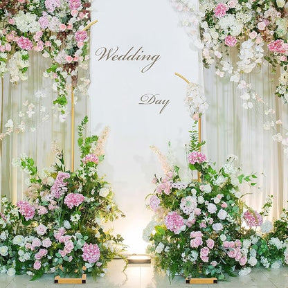 Metal Arch Backdrop Stand, Gold Curved Top Wedding Arch Set of 2 (7.5FT/6.2FT) Wedding Arches Frames for Ceremony, Baby Shower,Birthday Party, Anniversary Graduation Decorations