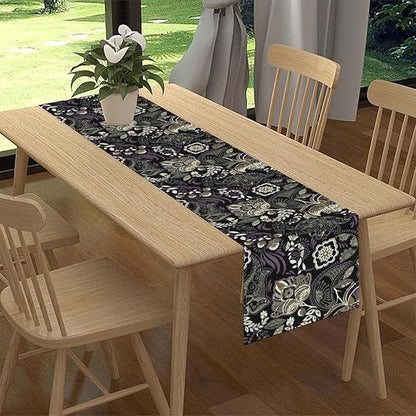 Retro Paisley Table Runner, Rustic Traditional Farmhouse Boho Floral Print Linen Coffee Table Center Decor for Family Kitchen Farmhouse Holiday Party Table Decorations Indoor Outdoor 13x108 inch