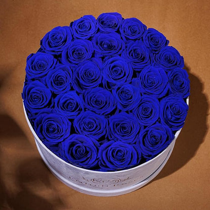 27 Flowers in a Luxury Suede Box, Birthday Gifts for Women, Preserved Flowers, Mothers Day Roses Gift for Mom, Royal Blue