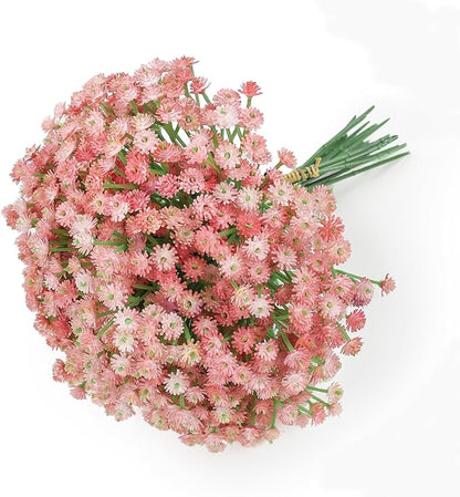 DEEMEI Babys Breath Artificial Flowers 10Pcs 30 Branches Fake Babys Breath Flowers Artificial Bulk Pink Gypsophila Bouquets Real Touch Faux Flowers for Wedding Floral Arrangement Party Home Decor