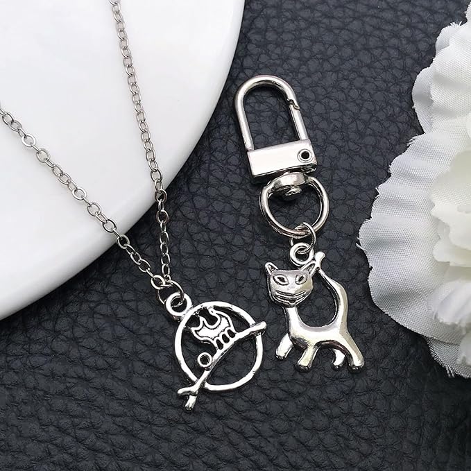 WOCRAFT 60pcs Antique Silver Cat Bracelet Charms for Jewelry Making Sets DIY Necklace Bracelet Keychain Crafting Charms Kit Craft Supplies (SN839)