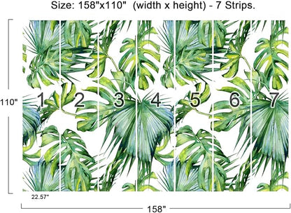 Cliouar-Wall Mural Wallpaper for Bedroom Living Room 3D Mural Monstera Tropical Plant Green Plant Banana Leaf Palm Leaf 158" x 110"(Not Self-Adhesive)