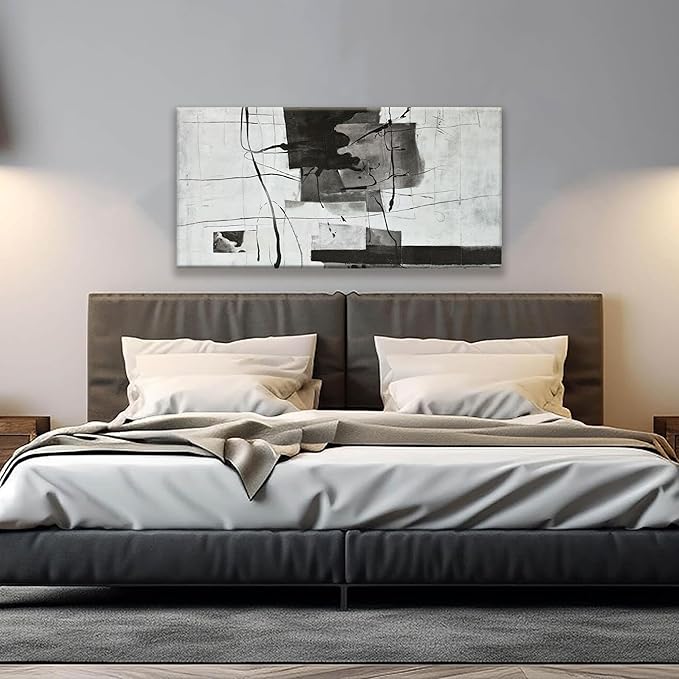 Suconvng Abstract Wall Art Small Size Black And White Wall Art Home Wall Decor Artwork Modern Canvas Art Wall Decor Painting Prints Abstract Art Pictures For Bedroom Office Artwork20 X 40"