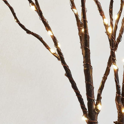 LITBLOOM Lighted Brown Willow Branches 30IN 150 LED Plug in with Timer and Dimmer Tree Branch Lights with Warm White Lights for Holiday Christmas Home Decoration