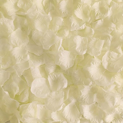 1500 PCS Separated Artificial Ivory Rose Petals,Ivory Silk Petals for Romantic Night for him for her Set, Faux Flower Girl Petals for Weddings Valentine Day Party Romantic Decoration