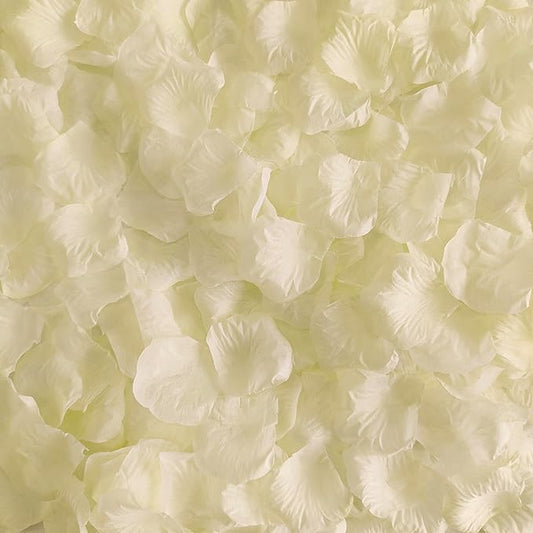 1500 PCS Separated Artificial Ivory Rose Petals,Ivory Silk Petals for Romantic Night for him for her Set, Faux Flower Girl Petals for Weddings Valentine Day Party Romantic Decoration