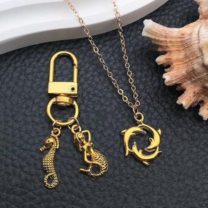 WOCRAFT 60pcs Antique Gold Ocean Bracelet Charms for Jewelry Making Sets DIY Necklace Bracelet Keychain Crafting Charms Kit Craft Supplies (SN882)