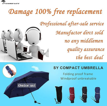 SY COMPACT Travel Umbrella - Lightweight Portable Mini Compact Umbrellas-Factory Outlet Shop