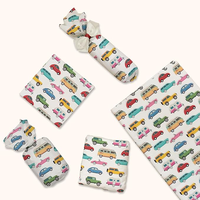 Automobiles Printed Tissue Paper for Gift Bags or Boxes and Wrapping - Cars Bulk Decorative Art Tissue Paper for Packaging and Gifting | 24 Sheets 20" x 30"